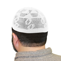 Gorro de Oración Cómodo para Hombre, Tejido, Transpirable, de Malla, Gorro Islámico de Algodón para las Cuatro Estaciones, Kufi/Tupi, para Uso Diario en el Culto Religioso