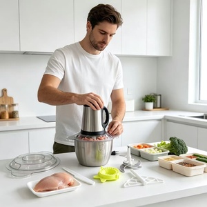 <span class=keywords><strong>Hachoir</strong></span> Électrique Domestique Rapide, <span class=keywords><strong>Hachoir</strong></span> à <span class=keywords><strong>Viande</strong></span> Démontable pour la Préparation de Farce de Raviolis - Product Image 3