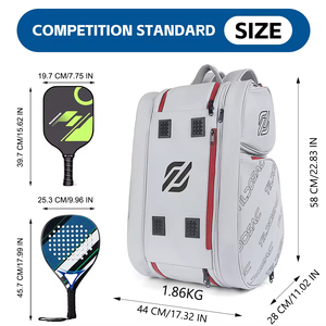 Bolsa de Pickleball Impermeable Personalizada, Bolsa de Pádel de Alta Calidad, PU Multifuncional, Bolsas y Mochilas de Pickleball Desmontables - Product Image 2