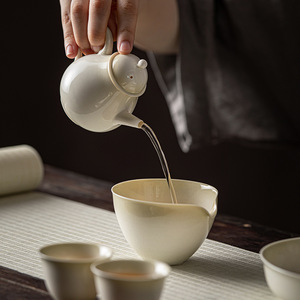 Celadon Glaze Small Teapot Porcelain Round Handheld With Lid For Kung Fu <b>Tea</b> <b>Set</b> - Product Image 2