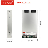 Alimentation électrique AC/DC Jiangtek PFP-1000-24 24V 1000W, 90V-264VAC, boîtier en aluminium, 60Hz 41.6A, usage industriel