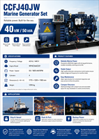 Groupe électrogène diesel marin triphasé turbocompressé SCDC40JW 40 kW 1800 tr/min 60 Hz alimenté par un groupe électrogène marin SCDC WP4CD66E201