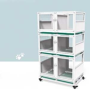 Fournisseur chinois, vente chaude, <span class=keywords><strong>cage</strong></span> pour animaux de compagnie en acier inoxydable respirante, fermeture à pression, forme triangulaire, pour vétérinaire - Product Image 2