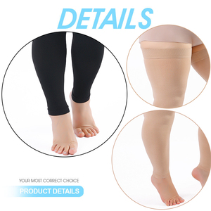 Calze a compressione medicale graduata 20-30 mmHg, <span class=keywords><strong>taglie</strong></span> <span class=keywords><strong>forti</strong></span>, anti-varici, <span class=keywords><strong>per</strong></span> edema, post-operatorie, al ginocchio, senza piede - Product Image 3