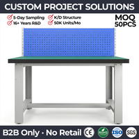 Mesa de Trabajo ESD Segura con Panel Perforado, Mesa de Trabajo de Acero Resistente para Línea de Ensamblaje de Electrónica Sensible, Taller de Reparación K/D