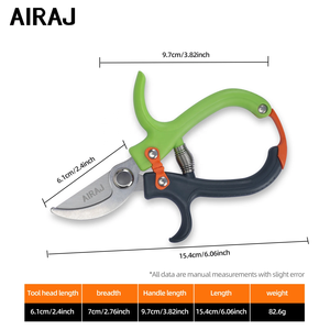 Tijeras de Bonsái Portátiles Ligeras Industriales AIRAJ, Cuchilla de Acero Inoxidable, Herramienta de Corte para Podar y Enjugar en Jardinería, Plástico - Product Image 6
