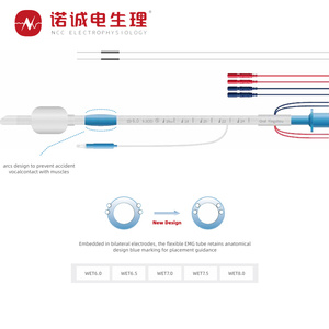 NCC NeuTrack tabung <span class=keywords><strong>Endotracheal</strong></span> basah EMG (penggunaan pasien) IONM tertanam elektroda anti-vokal lembar desain kontak kabel - Product Image 5