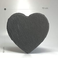 Dessous de verre en pierre d'ardoise de forme carrée de coeur rond de vente directe d'usine avec le logo gravé