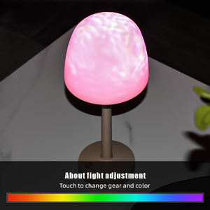 Настольная лампа-проектор «Водная волна» с RGB-подсветкой, сенсорным управлением, регулировкой яркости, USB-зарядкой, беспроводная, ночник - Product Image 6