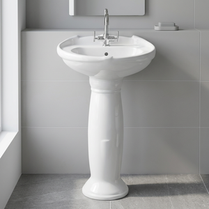 Ensemble de salle de bain design blanc Toilette et lavabo sur pied complets en céramique blanche chinoise Articles sanitaires en porcelaine - Product Image 2