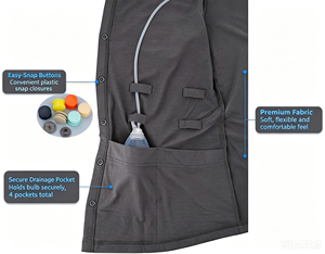 Camiseta sin mangas de recuperación post-mastectomía para mujer con bolsillos para drenaje, ideal para cirugía de mama, hombro y quimioterapia, tejida. - Product Image 5