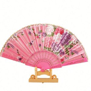 Abanicos Plegables Florales para Mujeres y Niñas, Estilo Español para Bodas, 23x42cm, Multicolores, Duraderos, Portátiles, de Plástico - Product Image 4