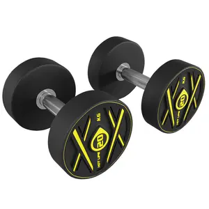 Black Custom Logo Fitness Urethane Dumbbell Gym PU Dumbbell