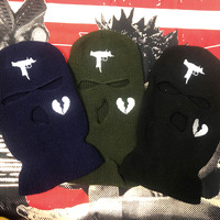 Sombreros de invierno bordados de alta calidad para hombres y mujeres, máscara de esquí, agujero para los ojos, pasamontañas personalizado, gorro de punto de gran tamaño