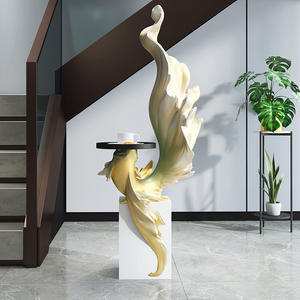 زينة سمك الكوي الجديدة الكبيرة لجلب الحظ، مصباح ومنحوتة فاخرة، إكسسوارات منزلية، هدايا فنية وحرفية - Product Image 4