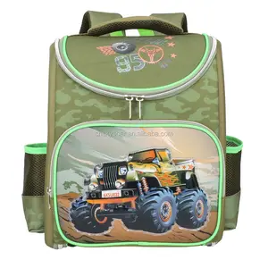Supplier Customized High Quality Green Children Book Pack Kids School Bag Cartoon Print Backpack With Breathable Shoulder Straps