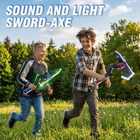 Nouvelle Arrivée : Épée et Hache pour Enfants avec Effet de Pulvérisation et Lumière LED, Jouet Sabre Laser à Double Forme Commutable, Cadeau d'Anniversaire pour Enfants, Hache Lumineuse
