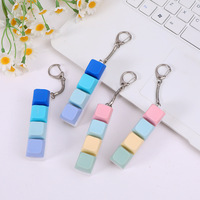Keyboard Caps Toy Press Stress Relief Fidget Button Key Caps Fidget Click Keycap Fidget Keychain for Stress Relief