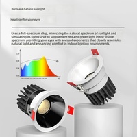 Projecteur LED encastré pleine gamme style Hill, en aluminium, pour mur de salon, mur TV, avec coupelle profonde anti-éblouissement