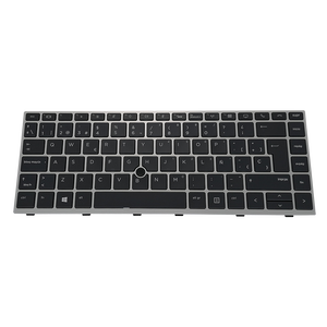 Teclado retroiluminado para portátil SP en español para HP EliteBook 840 <span class=keywords><strong>G5</strong></span> 840 G6 846 <span class=keywords><strong>G5</strong></span> 745 <span class=keywords><strong>G5</strong></span> <span class=keywords><strong>ZBook</strong></span> <span class=keywords><strong>14u</strong></span> <span class=keywords><strong>G5</strong></span> con marco plateado - Product Image 1