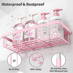 Estantes de Ducha Modernos y Ecológicos de Acero Inoxidable, Directo de Fábrica, Organizador de Ducha Adhesivo para Montar en la Pared, para <span class=keywords><strong>Baño</strong></span> y Hotel - Product Image 4