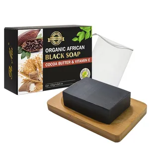 120 g schwarze afrikanische Seife mit Kakaobutter und Vitamin E - tiefreinigend, verbessert die ungleichmäßige Fassung