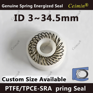 Guarnizione in PTFE modificato con molla metallica per pompa a vuoto, ampia temperatura, basso attrito, con molla a V, dimensioni metriche - Vendita all'ingrosso - Product Image 3