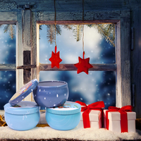 Cadeau de Noël personnalisé, mini boîtes rondes et décoratives pour bougies de voyage, pots vides de bougies parfumées avec couvercle, récipients en métal pour bougies