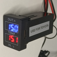 Pantalla de temperatura interna y externa del coche Fahrenheit Temperatura Sensores de temperatura duales Uso para Toyota