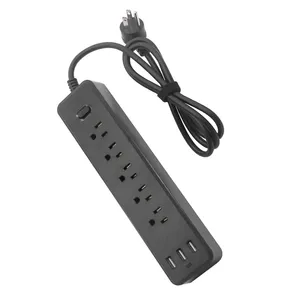 WOSOM ESU5-US 5 Socket Outlets+3USB with 1.2M wire-US 5 gang power extension socket