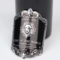 Etiqueta de Lámina Dorada Premium con Impresión Personalizada, Etiqueta Metálica para Botellas de Vino con Relieve, Impresión UV y Recubrimiento Impermeable
