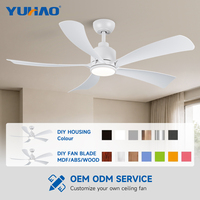 Ventilateur de plafond LED blanc de 60 pouces avec télécommande, moteur BLDC silencieux OEM ODM, 5 pales en ABS, pour villa, école, bureau, chambre d'hôtel