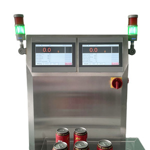 Peseuse dynamique haute vitesse pour bouteilles aluminisées et canettes, double piste, avec système de rejet - Product Image 1