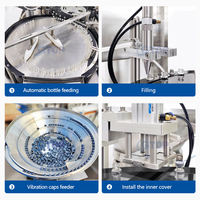 Machine automatique de remplissage, de bouchage et de scellage de petites flacons en plastique, ligne de remplissage d'injection de poudre sèche d'huile