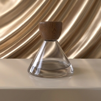 Bouteille de parfum en verre en forme de pyramide inversée, vente en gros d'usine - Flacon portable pour cosmétiques, recharges de parfum et huiles essentielles