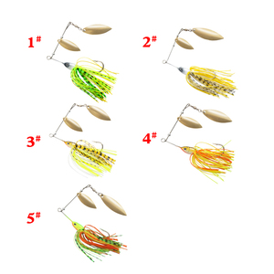 Esca Artificiale da Pesca Spinnerbait Multifunzione 13,5g Affondante con Paillettes Buzzbait con Gonnellino in Silicone - Product Image 4