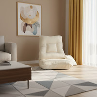 Canapé paresseux en L, design moderne et simple, en tissu, pliable, pour dortoir, chaise de sol avec dossier, en coton PP haute élasticité
