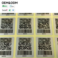 Étiquette autocollante personnalisée en vinyle, résistante à la chaleur, argent mat, en PET, polyester, PVC, avec numéro de série, code-barres, code QR