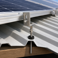 Kit de fixation solaire en acier inoxydable sur mesure M10 M12 avec rondelle EPDM et plaque adaptatrice en L pour montage PV sur toiture métallique ondulée