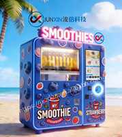 Mesin Penjual Smoothie Buah Otomatis Penuh, Pembuat Smoothie Tanpa Awak 24 Jam Dengan Logo LED Kustom Sistem Manajemen Cloud