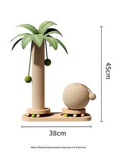 Árbol para gatos de madera maciza de cocotero, directo de fábrica, todo en uno, que ahorra espacio, con poste rascador de papel y cama, para comercio transfronterizo - Product Image 6