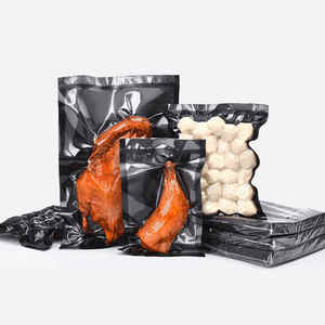 Sacs sous vide noirs en PA/PE de qualité alimentaire, gaufrés, à trois soudures latérales, pour viande, saucisses, cuisson sous vide et congélation, vente en gros - Product Image 5