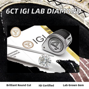 Diamant synthétique cultivé en laboratoire certifié IGI, 6 carats, couleur F, clarté VS1, CVD, percé au laser, taille excellente - Product Image 2