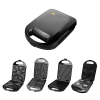 Machine à sandwich électrique en acier inoxydable à 4 tranches, plaques interchangeables triangulaires pour gril domestique