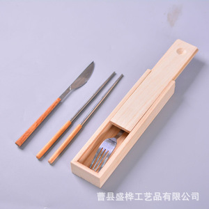 Caja rectangular de madera de pino hecha a mano para guardar tenedores, palillos, joyas, horquillas, incienso y uso doméstico. - Product Image 2