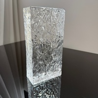 Brique de verre massif 50x100x200mm, texture double face effet crête de montagne, transparente, pour décoration murale d'hôtel, vente en gros et au détail