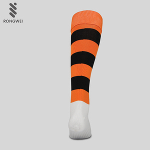 Custom Logo Nylon <strong>Orange</strong> and Black Stripe Baseball <strong>Socks</strong> - Product Image 4
