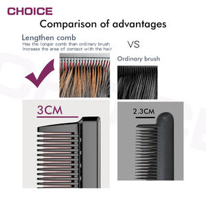 <span class=keywords><strong>Spazzola</strong></span> Lisciante <span class=keywords><strong>Elettronica</strong></span> Professionale 2 in 1 con Vapore Anti-Scottatura, Pettine Riscaldato in Ceramica per Stirare i Capelli - Product Image 3