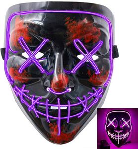 หน้ากาก EL LED เรืองแสง หน้ากาก Purge สุดหลอน หน้ากากผีเรืองแสงสำหรับงานปาร์ตี้ งานฮาโลวีน คอสเพลย์ และงานกลางคืน - Product Image 1