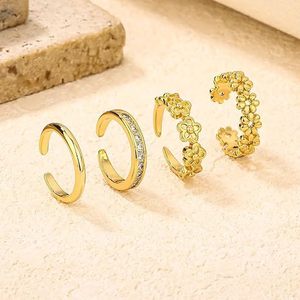 Bague de pied en cuivre plaqué or 18 carats avec zircon cubique, ajustable en forme de U, bijou unisexe exquis et tendance - Product Image 6